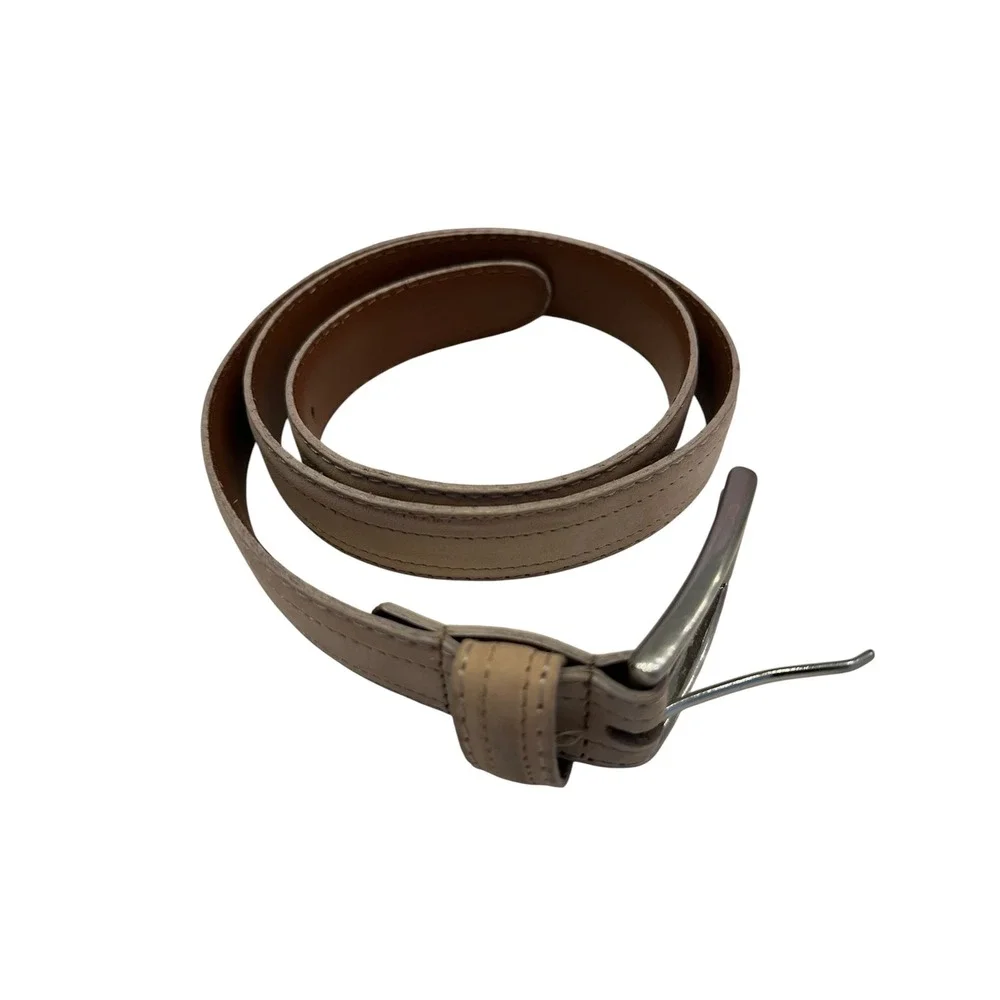 Johnston & Murphy Mens Cream Nubuck Leather Dress Belt Sz 34 Made in USA Vtg 90s